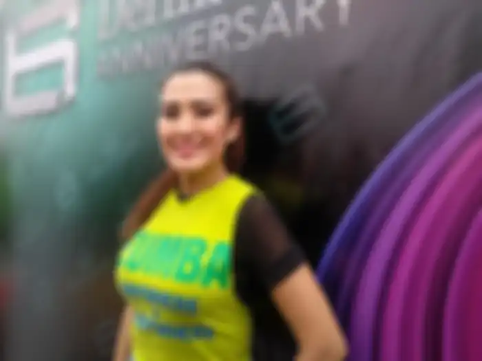 Liza Natalia saat dijumpai Grid.ID saat car free day di kawasan Sudirman, Jakarta Pusat, Minggu (27/10/2019).