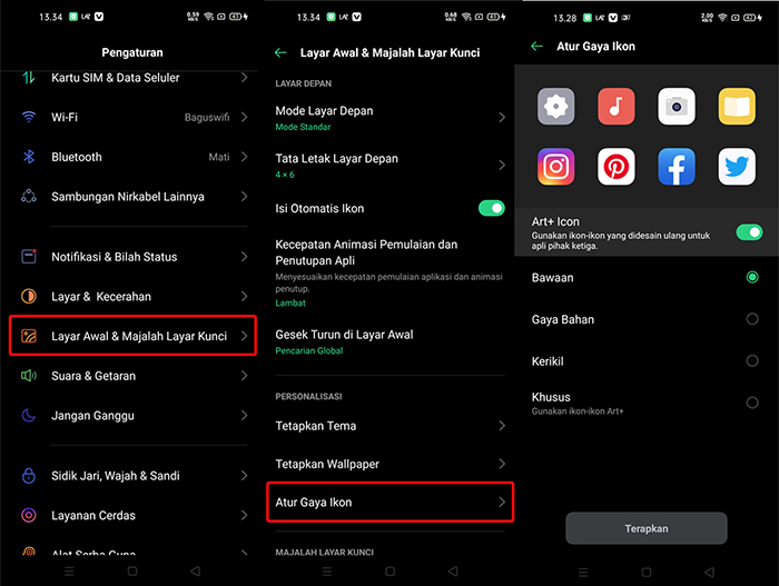 Cara ganti Ikon Oppo A92