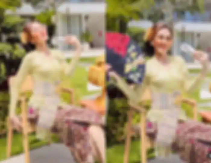 Bunda Corla dalam balutan kebaya Bali