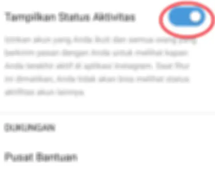 Aktifkan opsi Tampilkan Status Akivitas