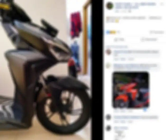 Honda Vario 150 memakai sepatbor Yamaha Lexi.