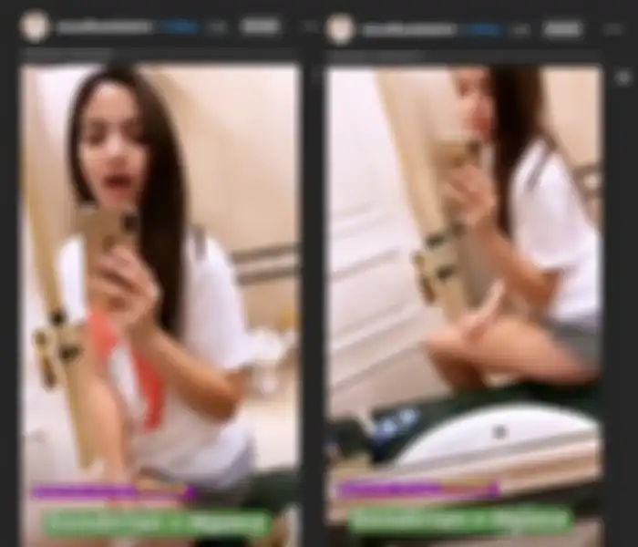Tangkapan layar video Nia Ramadhani ketika pakai celana tidur super mini yang diunggah di instastorynya