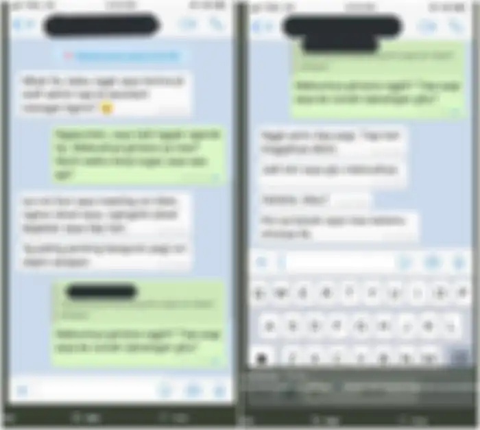 Tangkapan layar percapakan Ifa dan calon bosnya