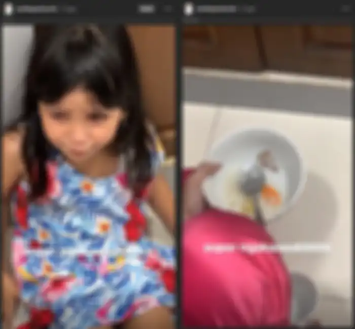 Anak perempuan yang menangis karena takut dengan Kartika Putri