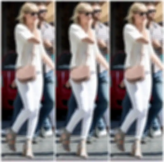Ide OOTD buat tampil pakai celana panjang putih ala Taylor Swift
