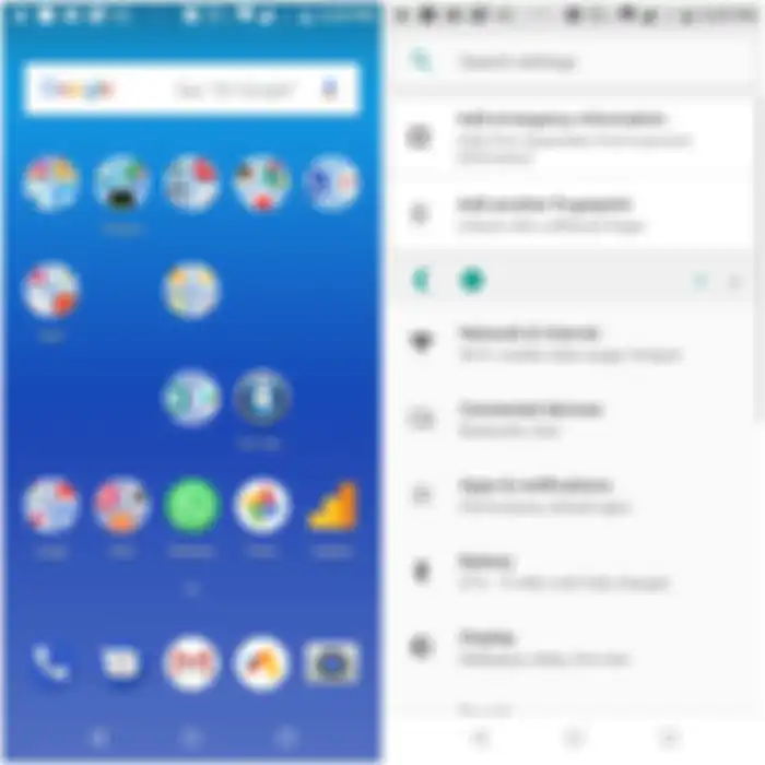 homescreen dan menu setting