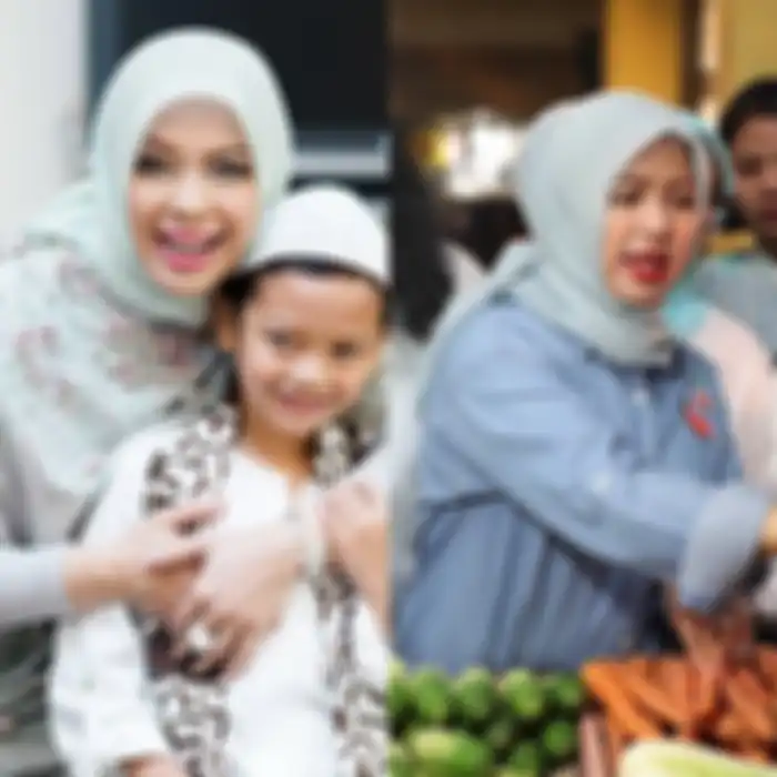 Penampilan Nur Asia Uno dengan hijab lilit