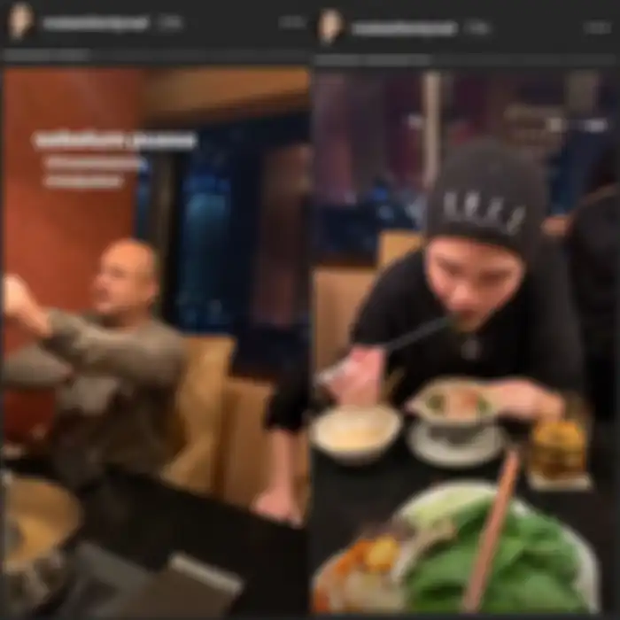 Maia Estianty makan makanan Jepang sebelum hari puasa pertama