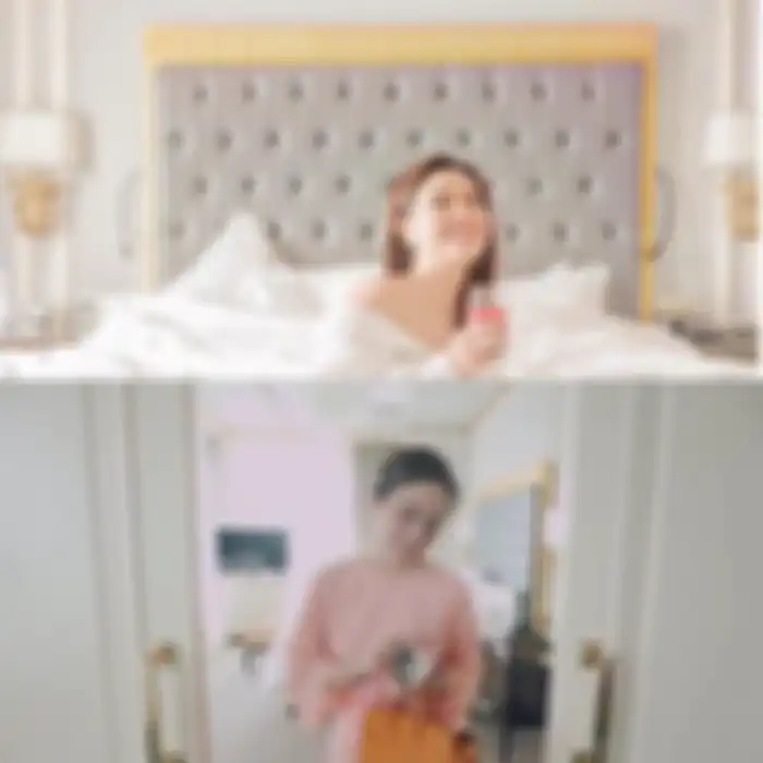 Kamar tidur di apartemen Shandy Aulia