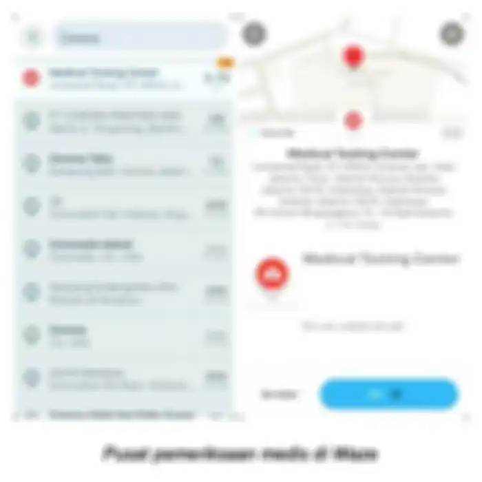 Cara mencari RS rujukan Covid-19 di Waze. 