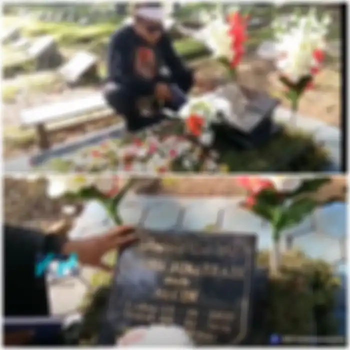 Potret makam Lina Jubaedah yang baru-baru diziarahi Teddy