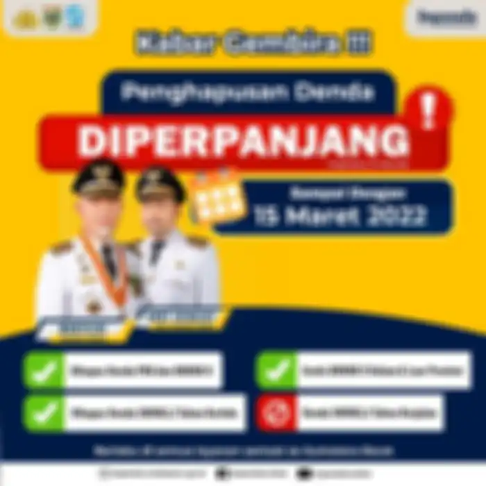 Program pemutihan berupa penghapusan denda pajak kendaraan di Sumatera Barat sampai 15 Maret 2022.