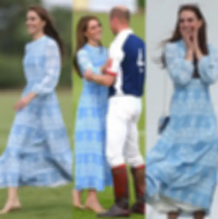 Penampilan Kate Middleton dengan dress biru