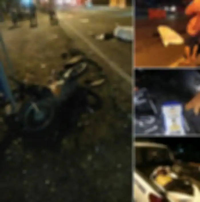 Honda Revo hancur digilas bus di Jombang.