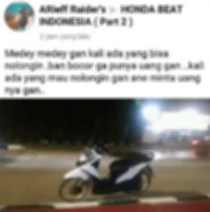 Pemotor Honda BeAT dihujat netizen.