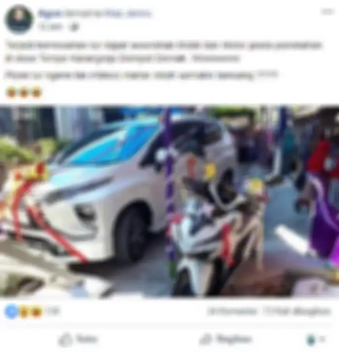 Motor dan mobil jadi mas kawin.