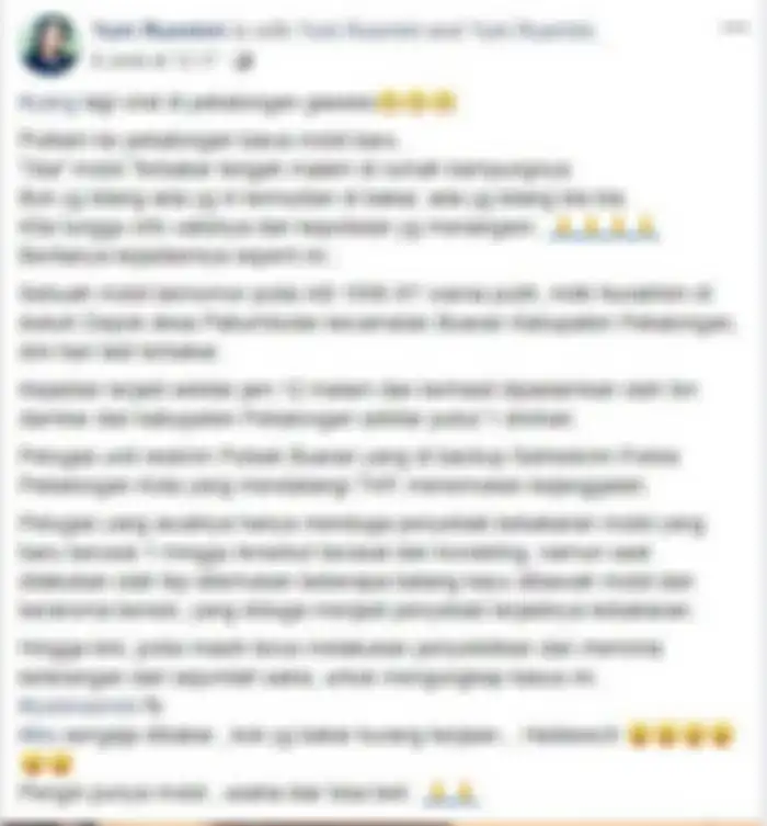 Facebook Yuni Rusmini, Kamis (6/6/2019)