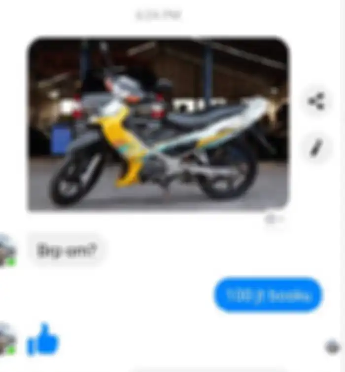 Obrolan Christian dengan orang Vietnam yang ingin membeli motornya