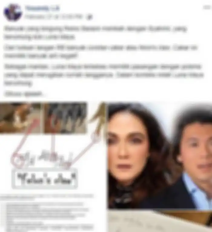 Unggahan pakar Grafologi, Yosandy yang menganalisis tulisan tangan Reino Barack
