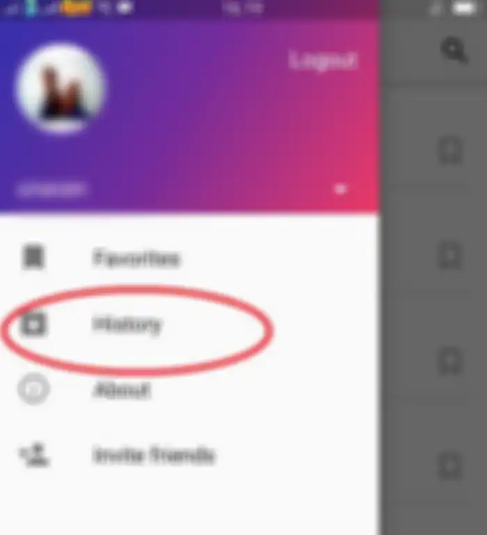 Klik menu History