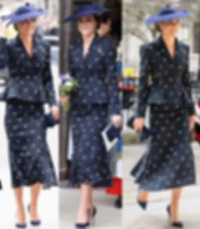 Gaya classy Kate Middleton dengan nuansa warna biru navy, from head to toe.