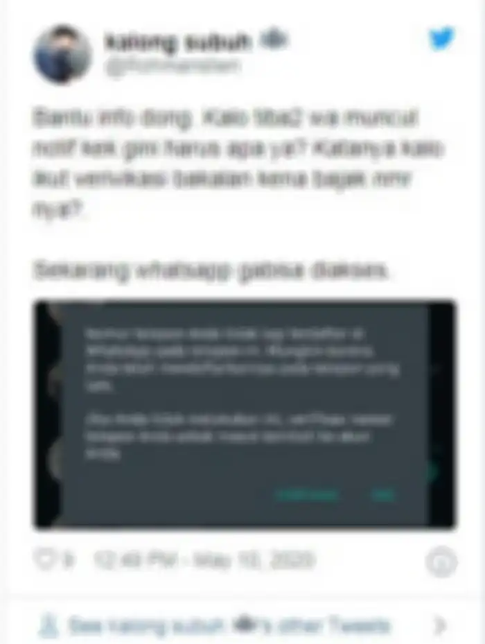 Notifikasi yang muncul pada WhatsApp