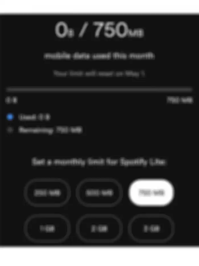 Spotify Opso untuk mengatur batas pemakaian kuota data maksimal dalam sebulan, di aplikasi Spotify Lite.