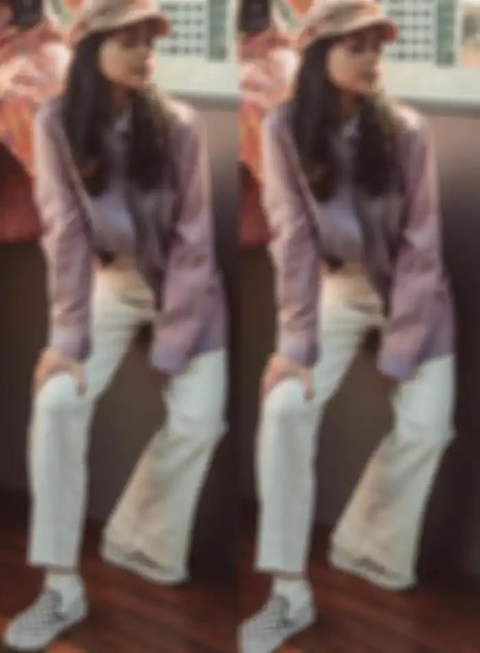OOTD Sakina Tama dengan slip on motif checkered