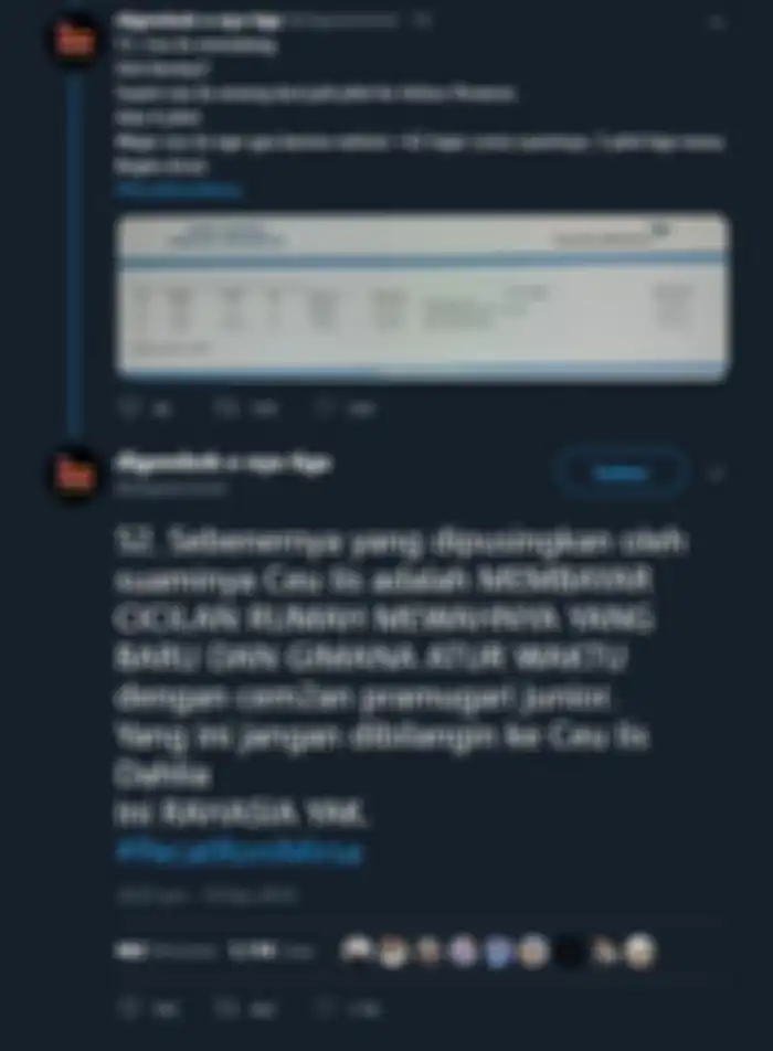 Unggahan akun Twitter @digeeembok soal suami Iis Dahlia
