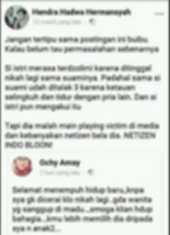 Balasan komentar netizen untuk Ochy Amay