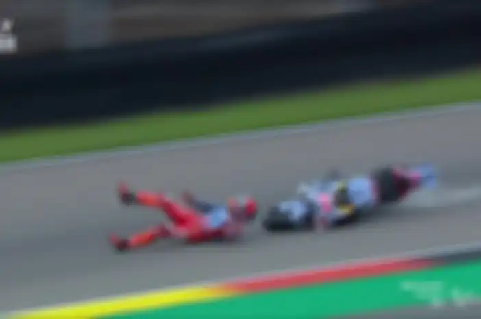 Marc Marquez crash di Practice MotoGP Jerman 2024.