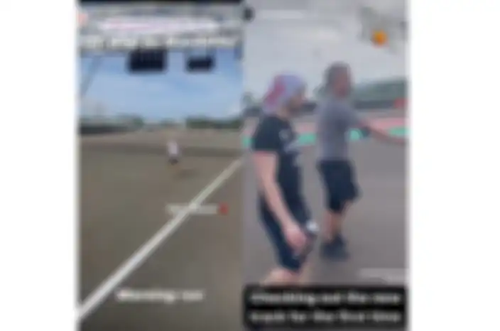 Instagram Story Pramac Racing memperlihatkan Johann Zarco (kiri) lagi lari pagi, sedangkan WithU Yamaha RNF MotoGP Team memperlihatkan Andrea Dovizioso (kanan) keliling Sirkuit Mandalika