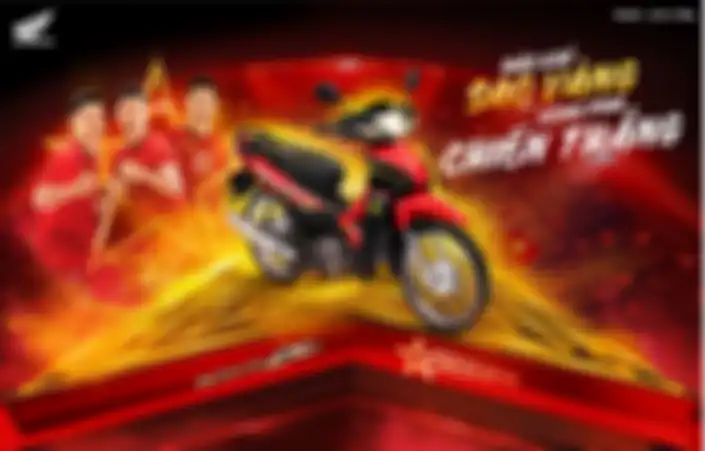  Honda Wave Alpha 110 edisi spesial livery Timnas Vietnam.