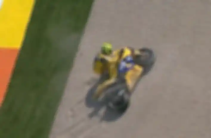 Valentino Rossi crash di lap 4 MotoGP Valencia 2006