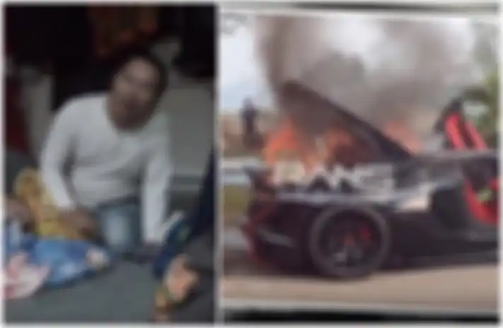 Sopir Beberkan Detik-Detik Terbakarnya Lamborghini Raffi Ahmad