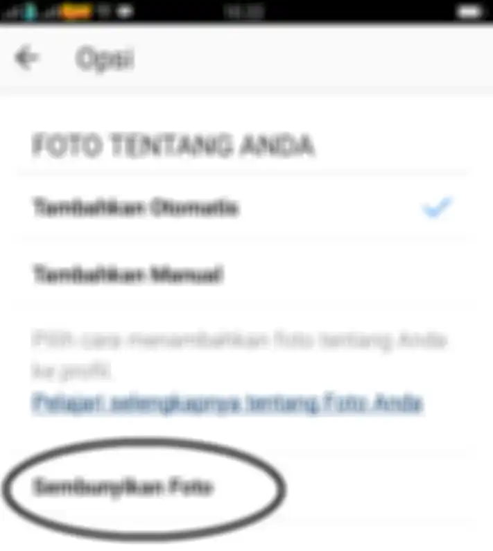 Pilih opsi sembunyikan foto