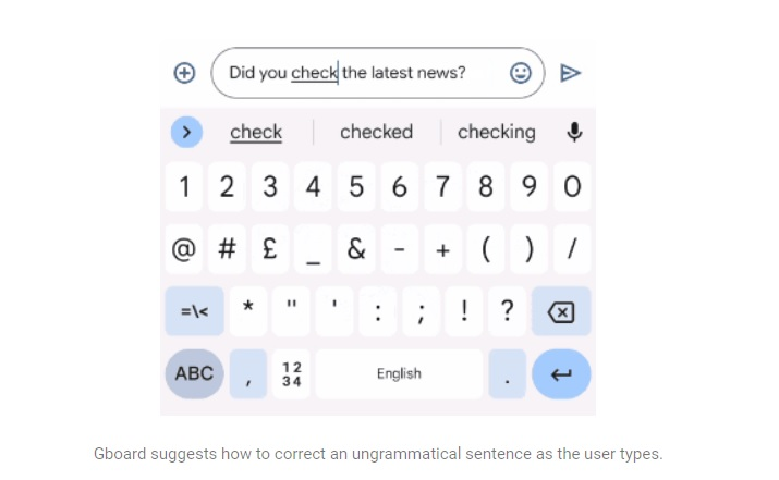 Tampilan fitur cek grammar otomatis