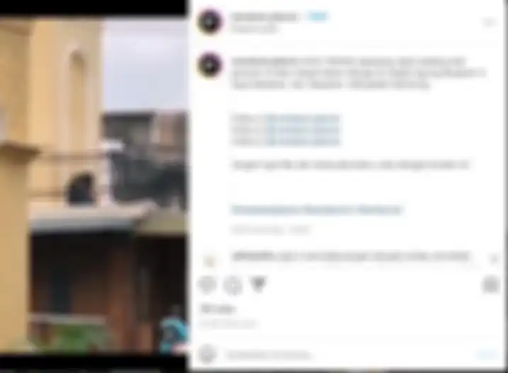 Unggahan yang memperlihatkan aksi remaja mesum di area masjid.