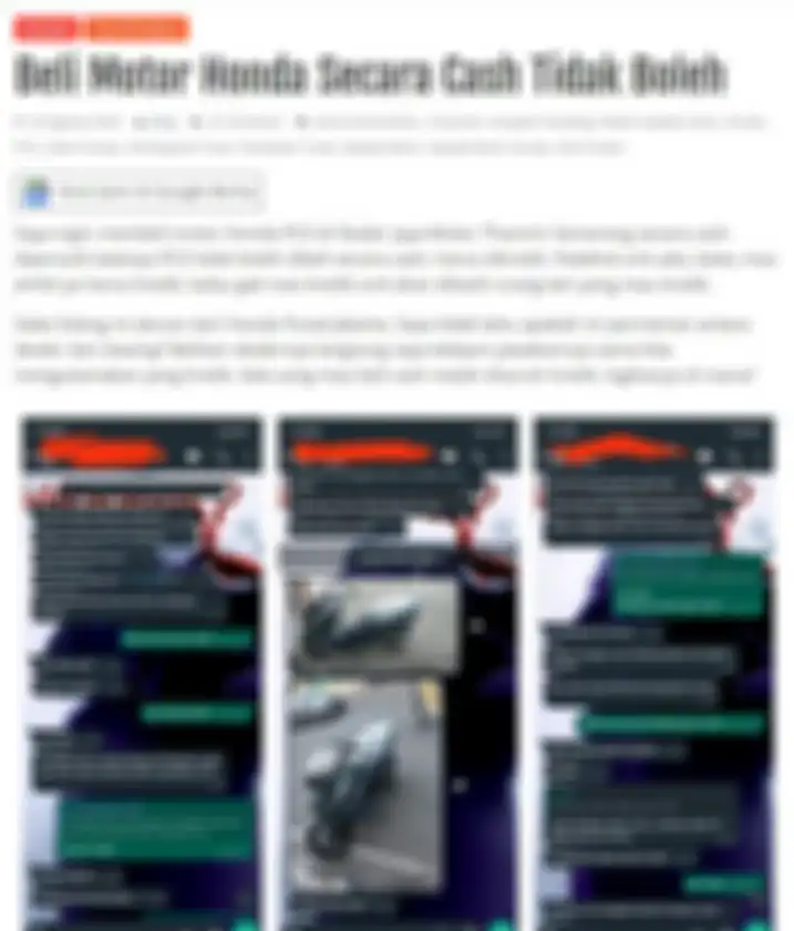 Screenshot kabar dealer melarang konsumen beli Honda PCX secara cash di Semarang.