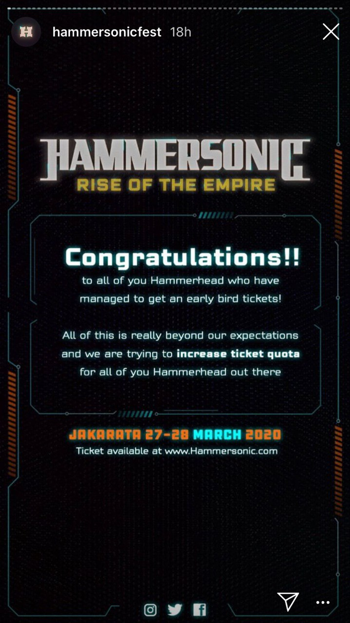 Unggahan stories @hammersonicfest