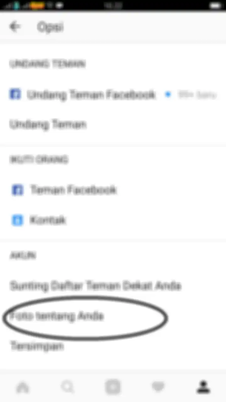 Pilih opsi foto tentang anda