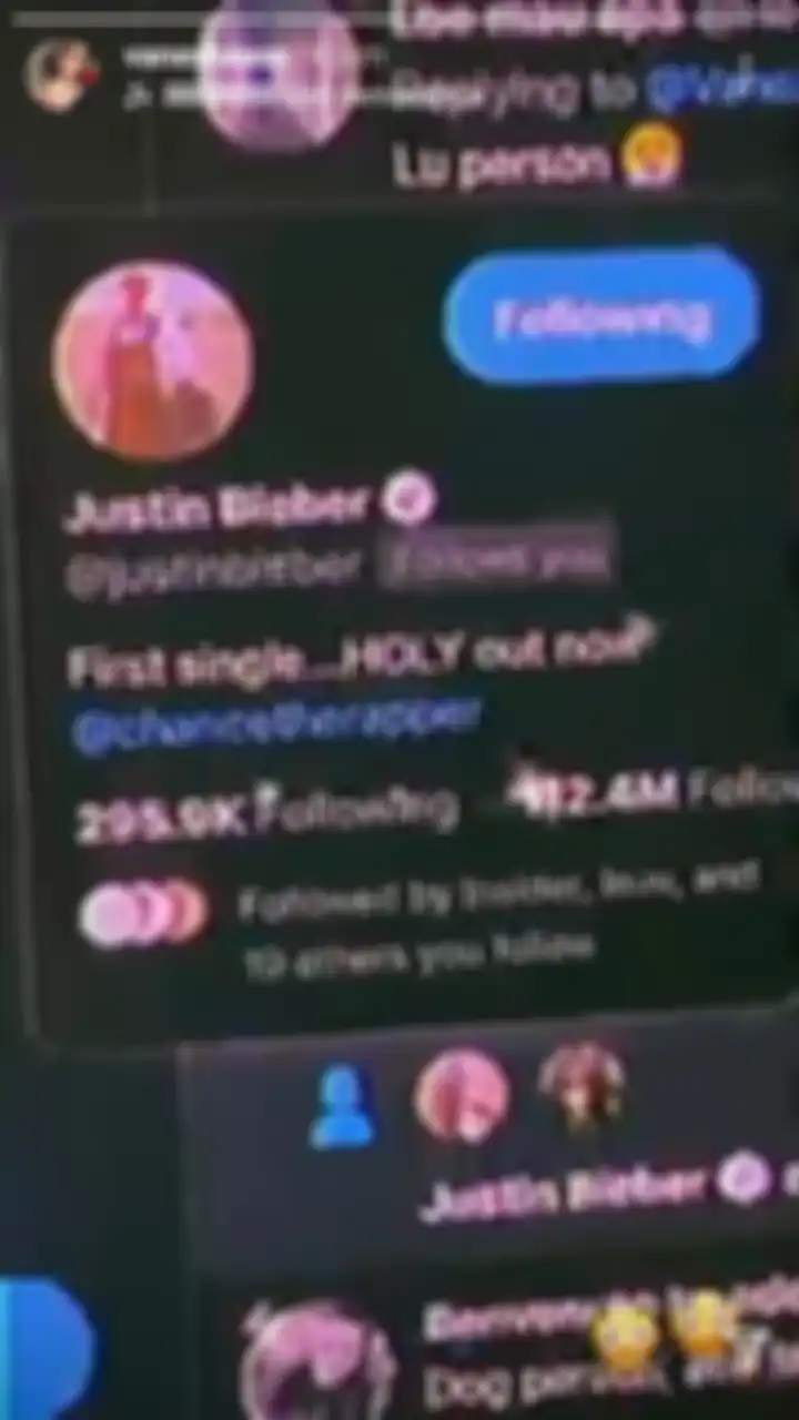 akun twitter Vanesha di follow Justin Bieber