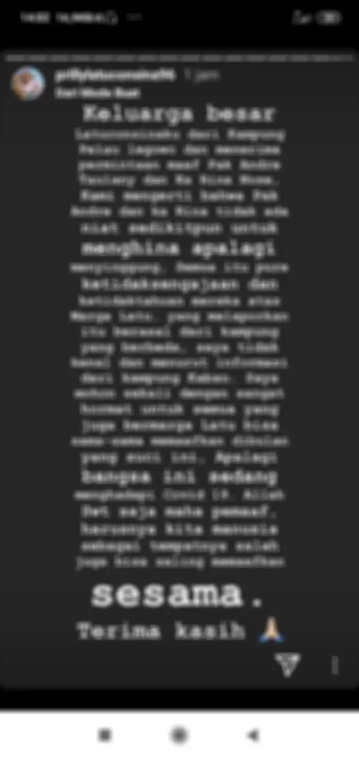 Tangkapan layar unggahan Prilly Latuconsina.