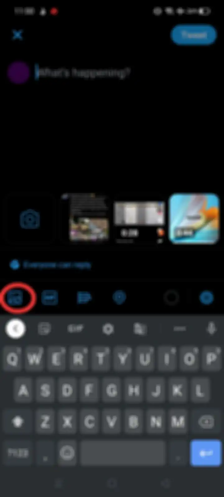 Langkah 2 cara upload video ke Twitter melalui HP.