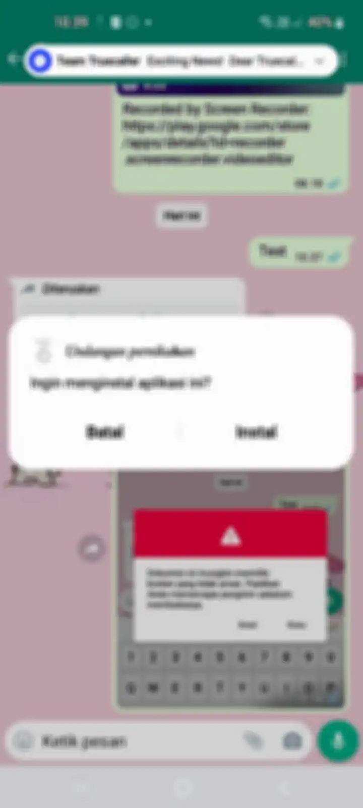 Gambar 3, Peringatan ketika menginstal aplikasi dari luar Play Store