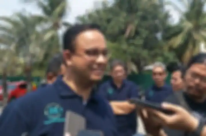Gubernur DKI Jakarta, Anies Baswedan di Pantai Ancol, Jakarta Utara, Sabtu (14/9/2019).