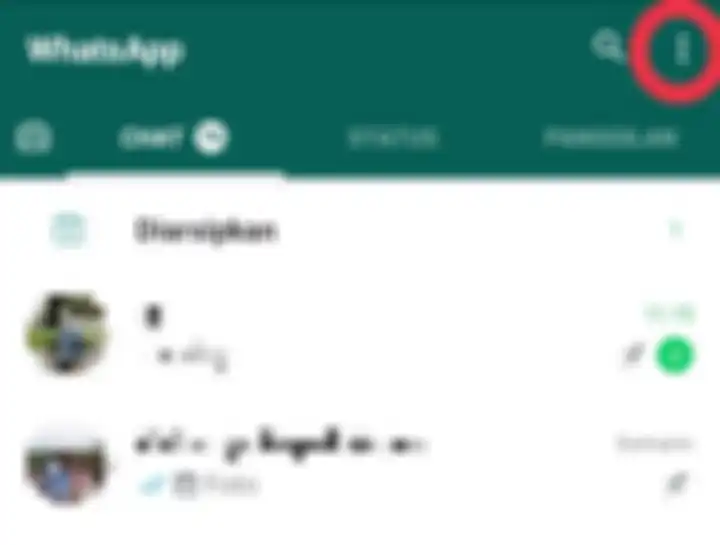 Di ikon titik tiga vertikal, kalian bisa mengatur kolom arsip di aplikasi WhatsApp.