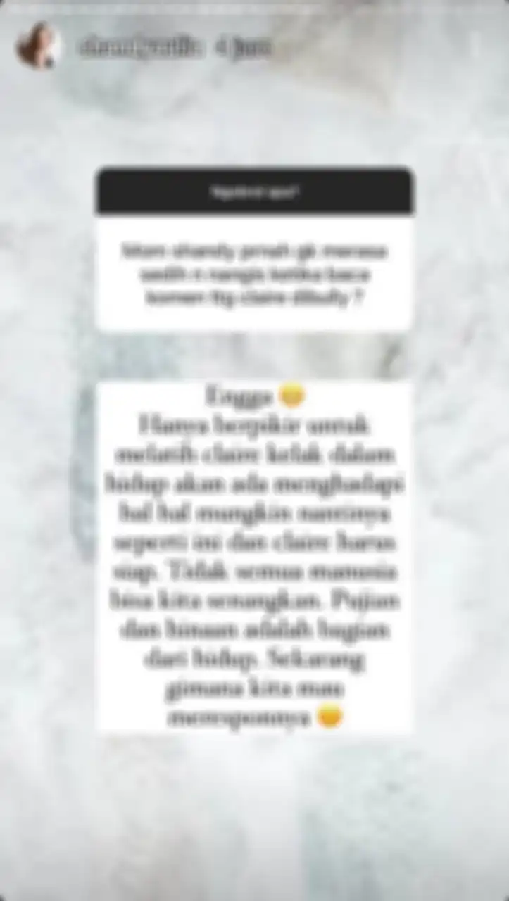 Shandy Aulia mengaku tidak bersedih saat Claire Herbowo mendapat nyinyiran dari netizen