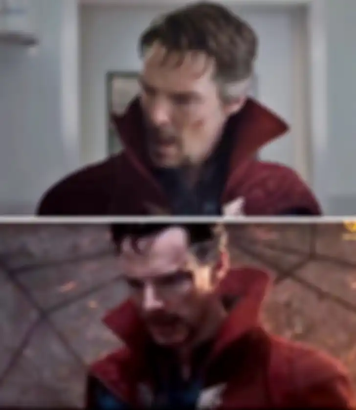 posisi luka yang berbeda di film Doctor Strange