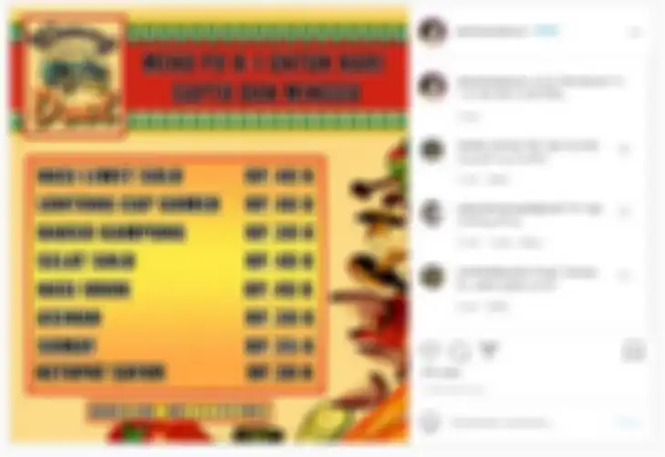Menu makanan di warung Rano Karno